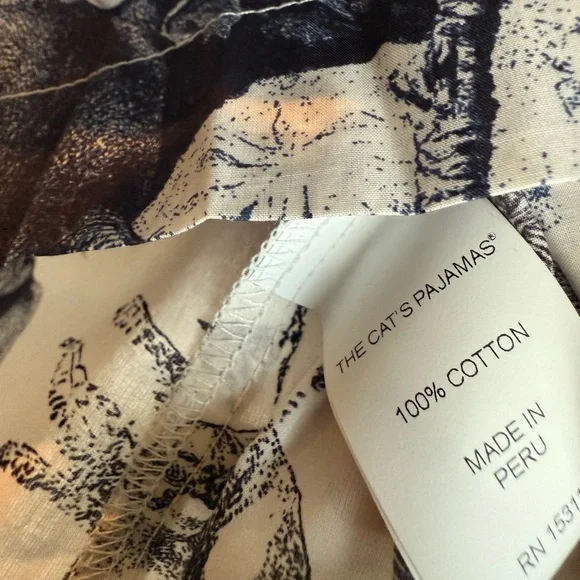 The Cat’s Pajamas Safari Toile Luxe Pima Cotton in Blue Large (current style) - Picture 11 of 16
